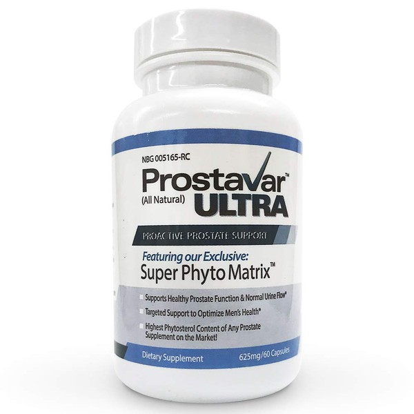 1 Bottle New Improve From Maker of Original Prostavar Ultra Prostate Support 625mg 90% Beta-Sitosterol & 320mg Saw Palmetto + Grape Seed Extract