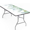 Spring Leaves Rectangle Fitted Tablecloths, Hanging Flowers White Green Print