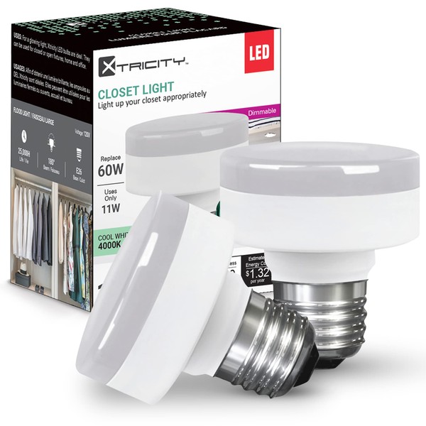 Xtricity LED Closet Low Profile Flat Puck Light Bulb, 11W