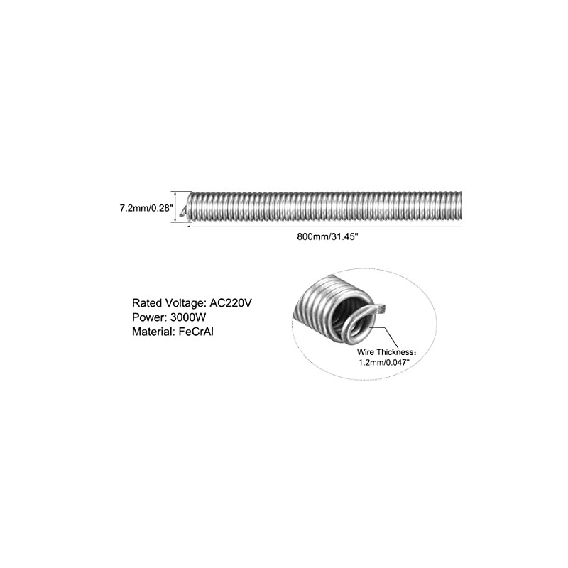 sourcing map Heating Element Coil Wire AC220V 3000W / AC110V