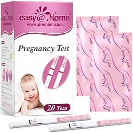 easy@Home Tiras de Embarazo, 20 hCG, Detección Temprana, App Premom