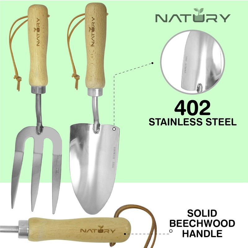 Natury Garden Tools Set – Premium Stainless Steel Gardening Hand