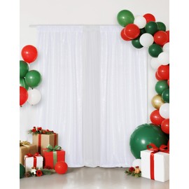 Eternal Beauty 2 PCS Sequin Backdrop Curtain, Sequin Wedding Backdrop for Christmas Party, Birthday (White 2FTx8FT)