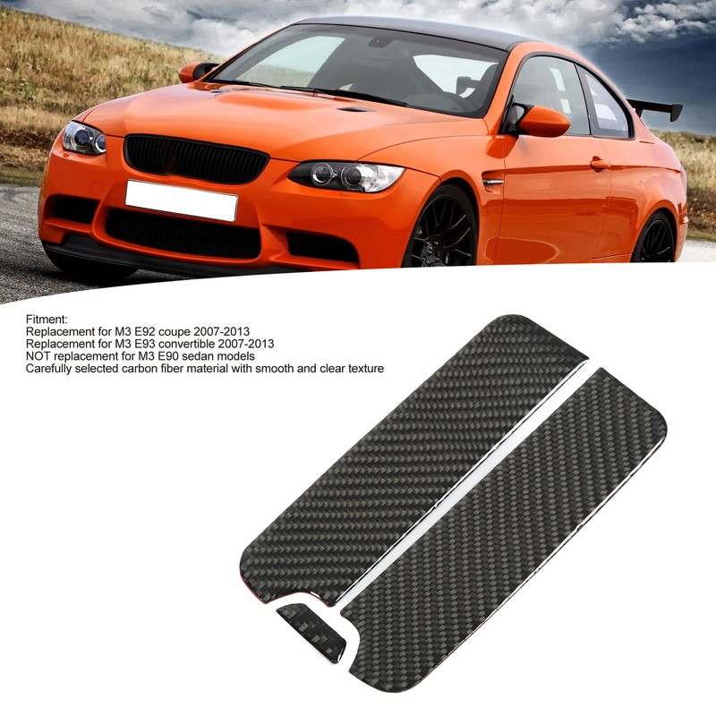 Rear Armrest Box Panel Trim Real Carbon Fiber Decoration Replacement