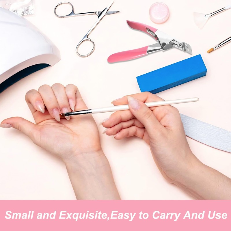 Nail Clipper, Pink Stainless Steel False Nail Clipper, Nail Trimmer