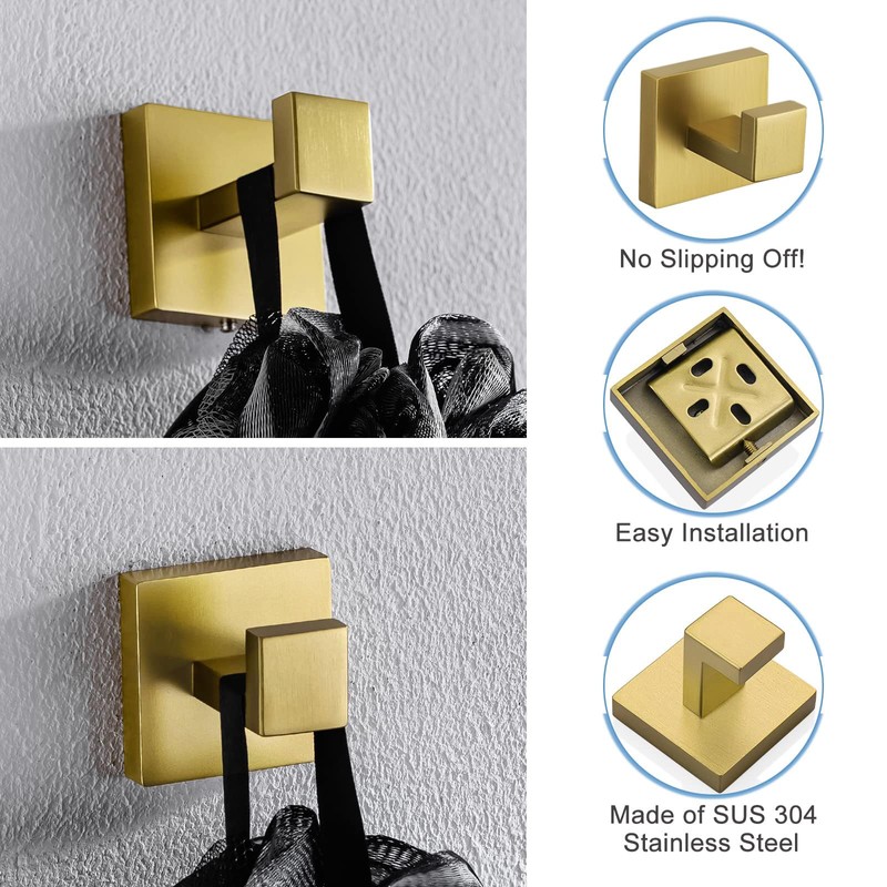 TURS Towel Hooks Clothes Robe Hook for Bathroom Kitchen Garage
