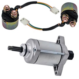 JDLLONG 31200-HP5-601 Starter Motor Fit for Honda Rancher 420 TRX420 Foreman 500 TRX500 Pioneer 500 SXS500M Starter 31200-HRO-F01 31200-HR6-B01 with Relay