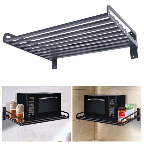 TBvechi Kitchen Storage Shelf Wall-Mounted Microwave Rack Space Saving Holder