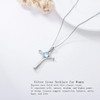 TOUPOP Moonstone Cross Necklace for Women Sterling Silver June Birthstone