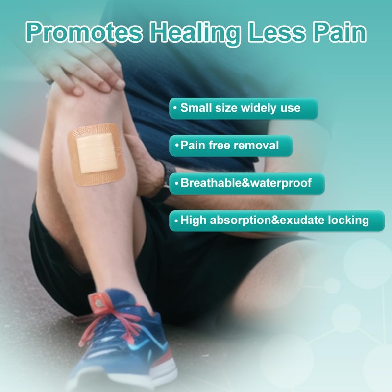 Dimora Silicone Foam Dressing 3x3 inch with Border 20 Pack,