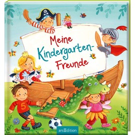 Meine Kindergarten-Freunde: Freundebuch ab 3 Jahren, Ritter, Prinzessinnen, Fußball und Einhörner, für Jungen und Mädchen