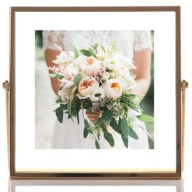 Lawrence Frames Metal Easel Float Picture Frame, 4x4, Gold