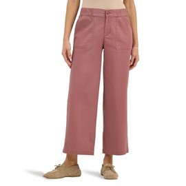 Lee Women's Ultra Lux Comfort Wide Leg Utility Crop Capri Pant, Henna