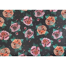 Sourpuss Creepy Peonies Flower with Black Cat , Skull , Pumpkin  Makeup Case New