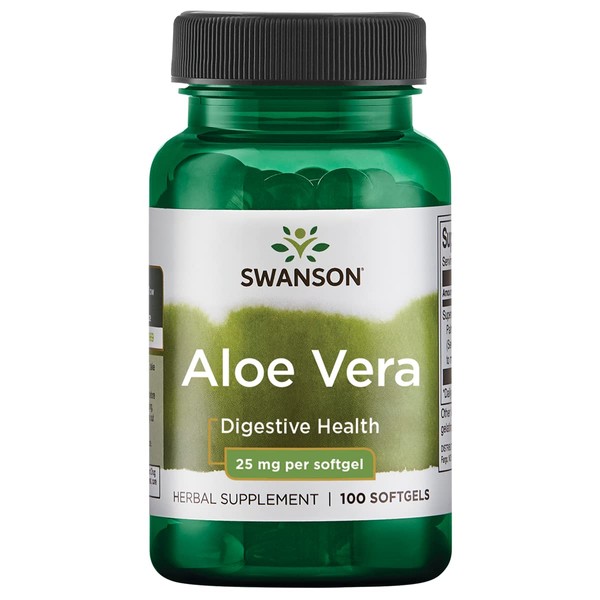 Swanson Aloe Vera 25 Milligrams 100 Sgels