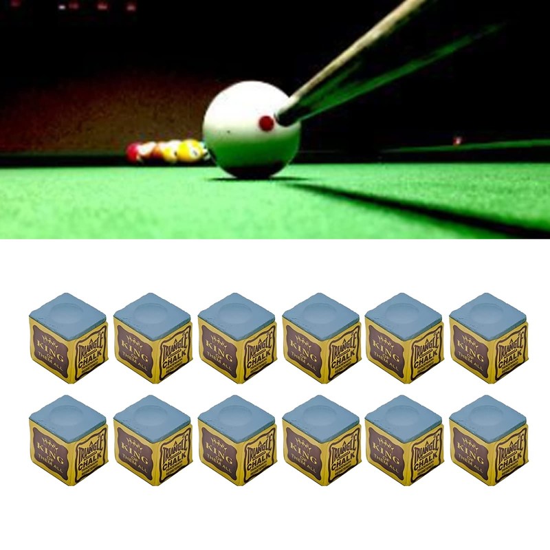 Ausla Pack of 12 Pool Chalk Cubes Non-Slip Pool Table