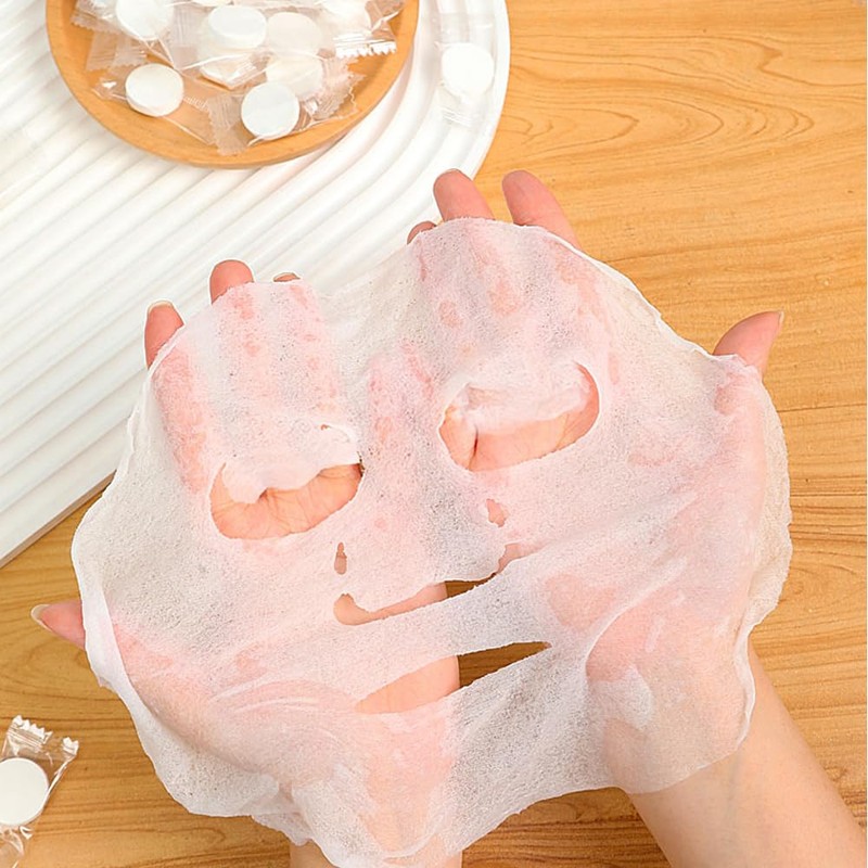 CHANGJIQ Compression Face Mask, Cotton, Individual Packaging, Lotion Sheet, DIY
