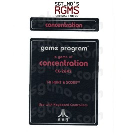 Unbranded Atari 2600 Replacement Text Style Label - Concentration