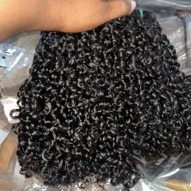 Pixie Curly Raw Human Hair Unprocessed Vietnamese Raw Burmese Curly Indian Curly Human Hair Bundle Loose Curly Fumi Bouncy Curlycolor: Bouncy Curly 1, Stretched Length: 16 Inches