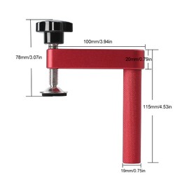 TRUTOPWAY 2 Pack 3/4"(19mm) Stable Fast Hold Bench Dog Hole Clamps,Adjustable Aluminum Table Clamp for 3/4 inch Dog Hole,Woodworking Quick Clamping for MFT Table with Protective Pads