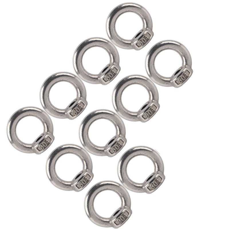 10Pcs Lifting Eye Nut Stainless Steel Ring Shape Fastener Tools