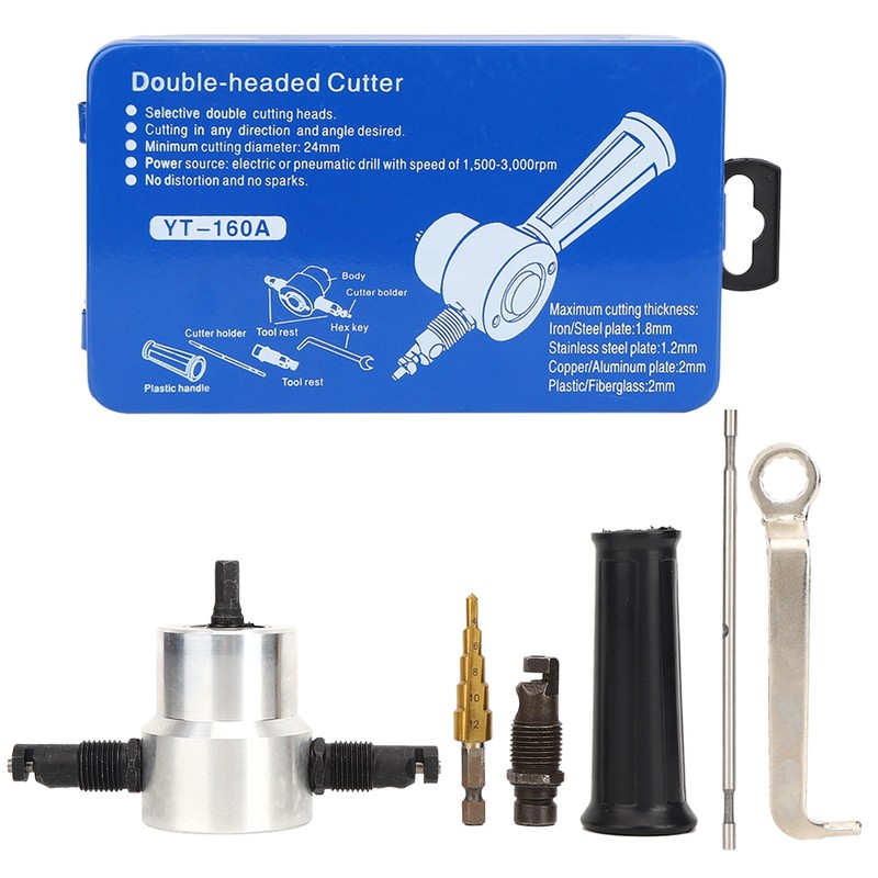 6pcs Double Head Metal Sheet Nibbler Cutter Hole Saw Drill