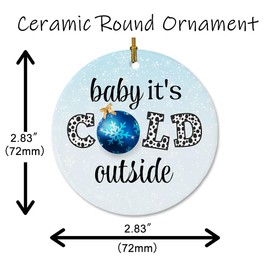 Baby It's Cold Outside Ornament, Ceramic Ornament for Christmas Tree Decorations, Ceramic Ornament for Winter Wonderland Baby Shower, Christmas