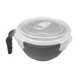 schone Microwaveable Food Bowl with Lid and Handle – 940ml Capacity, Steam Vent, Dishwasher & Freezer Safe, Assorted Colours – 15cm DIA (Grey)