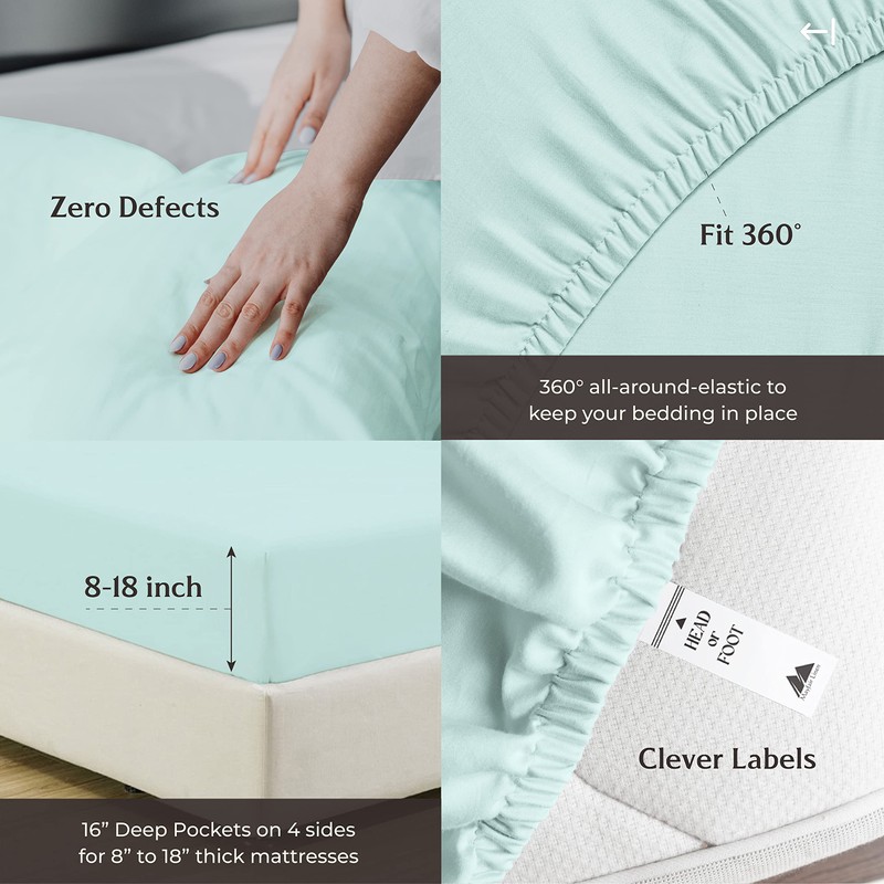 MAYFAIR LINEN 100% Egyptian Cotton Sheets Set Queen - 1000