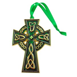 Celtic Cross Irish Christmas Ornament Decoration, 4 1/2 Inch