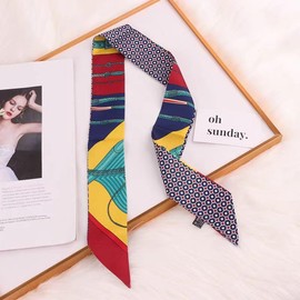 COtheSumay 100% Mulberry Silk Scarf for Handbags,Bags, and Purses,2"x35" Hair Ribbon Skinny Neck Scarves for Women