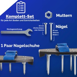 Briliantwerk® Nail shoes with Velcro fastener, for aerating the lawn or as screed shoes, lawn aerator shoes as perfect aerator, including two nail lengths, the ideal lawn aerator