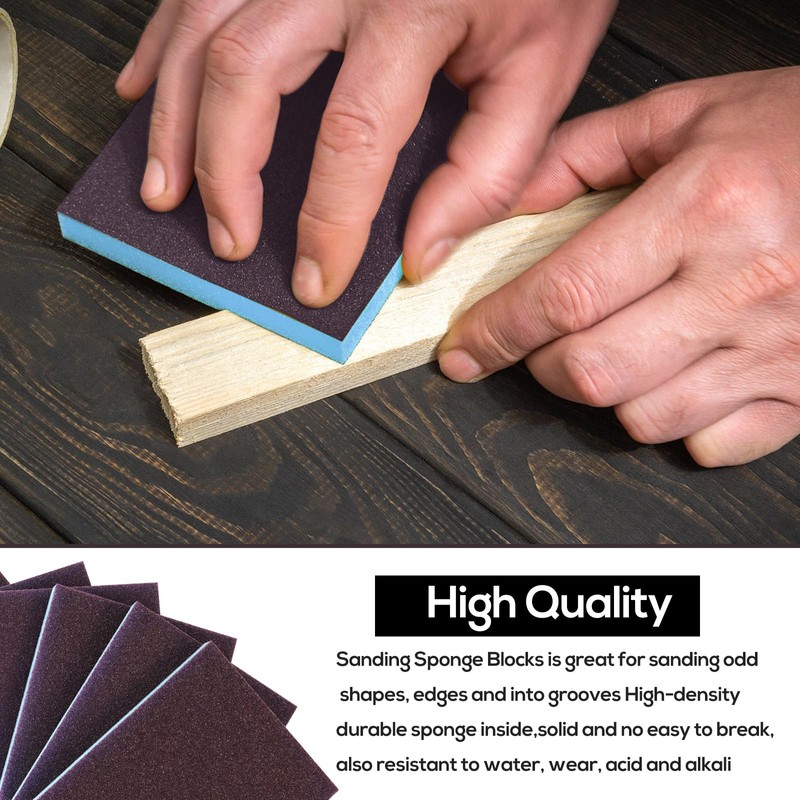 STEBRUAM 6 Pieces Sanding Sponges, 180 Grits Specifications Sanding Pads,sand