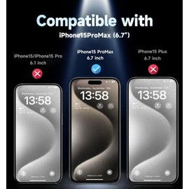 Wireless MAGIC JOHN 2 Pack for iPhone 15 Pro Max 6.7 inch Privacy Glass Screen Protector, Auto Dust-Elimination Installation, Bubble Free, Easy Installation