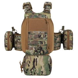 BOMTURN Great Tactical Outdoor Vest for Men Quick Release Buckle Adjustable&Detachable Modular Molle Vest