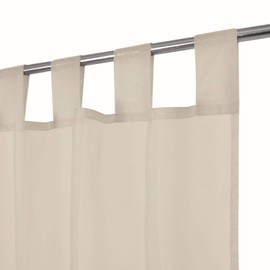 Megachest lucy Woven Voile Tab Top Curtain a pair with ties (28 colors) (mink, 56" wideX48 drop(W142cmXH122cm))