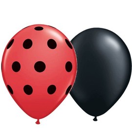 Red Polka Dot & Black Balloons