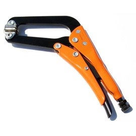 Grip-On 233A06 6-Inch Angled Self-Adapting Jaws Locking Pliers with Swivel Tips in Orange Epoxy