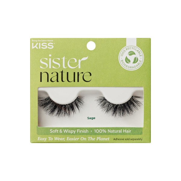 KISS Sister Nature, False Eyelashes, Sage', 12 mm, Includes 1