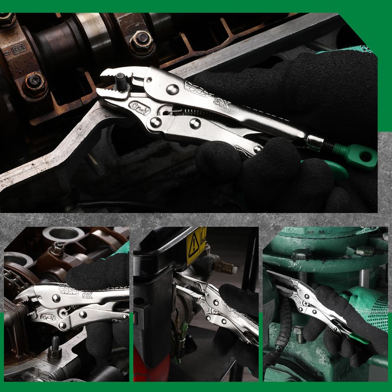 SK 5-Piece Locking Pliers Set, Long Nose & Curved Jaw