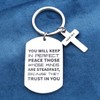 Inspirational Christian Keychain Gift Christmas Religious Key Chain for Men