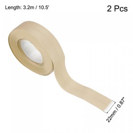 uxcell Waterproof Seal Caulk Strip Tape Self Adhesive 0.87" W x 10.5'L PVC Sealing Tape for Kitchen Bathroom Beige 2Pcs