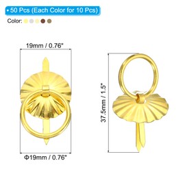 PATIKIL Metal Brad Clasps, Pack of 50, Mini Brad Split Pins, Brad Paper Clasps, Metal Pull Ring Handle for Decoration, Accessories, Art, Crafts, Mix Colours