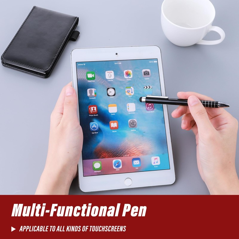 TIESOME Small Leather Notepad Holder with Pen, Pocket Notebook Holder