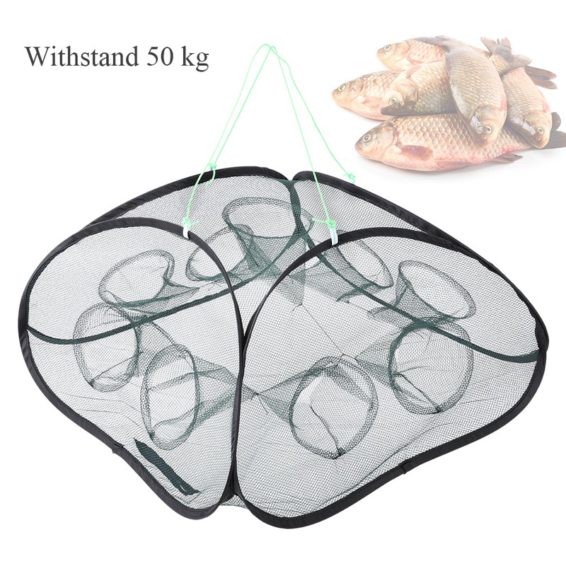 Hand Throw Fishing Cast Net Folding Nylon Fishing Net Catch