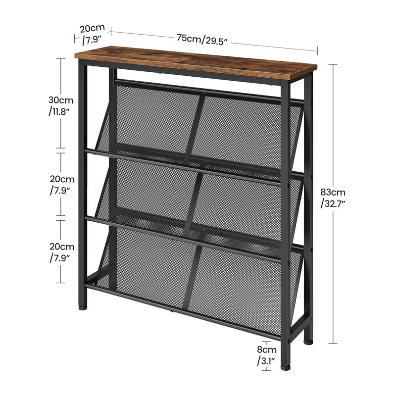 CHOEZON Shoe Rack, 4-Tier Slanted Shoe Storage Shelf, Narrow Shoe