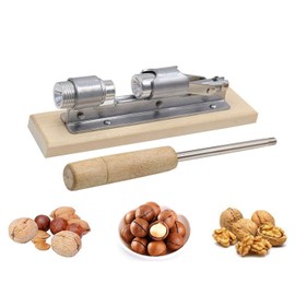 LINKLKBOY Heavy Duty Nutcracker, Nut Cracker Walnut Plier, Opener Tool Desktop Wood Base & Handle, Desktop Kitchen Tool, Wood Base Handle for Hazelnuts,For opening almonds, walnuts and Brazil nuts