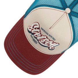 Stetson Madison Trucker Cap Baseball Cap Snapback Men's Summer Winter, blue / red, Unit size