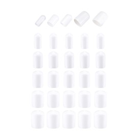 DMiotech 50 Pack 1/4" 3/8" 1/2" 5/8" 3/4" ID White Screw Thread Protectors Rubber End Caps Bolt Covers for Screw Bolt Furniture Pipe