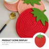 Hemoton Pot Holders Cloth Trivets Strawberry Shaped Cotton Thread Kitchen